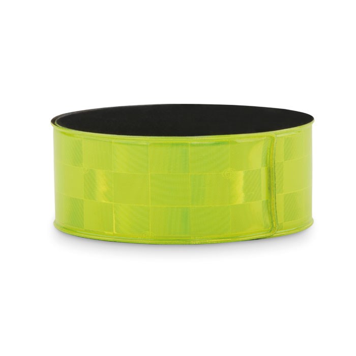 ENROLLO + - Reflektierendes Snap Armband mit karierter Oberflache und silberner oder gelber Reflexfolie (CE EN17353).