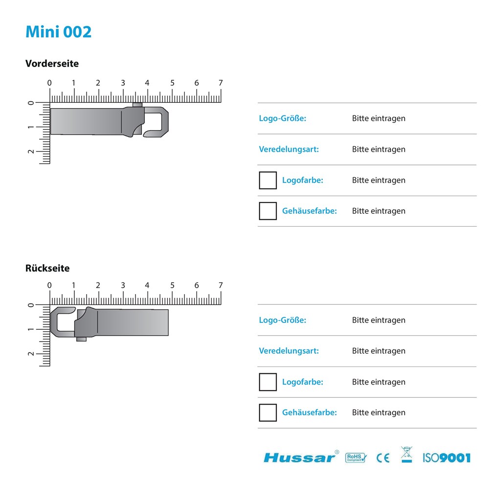 USB-Stick Mini 002 USB 2.0 COB  16 GB SilberUSB 2.0 Flash Disk 16 GB