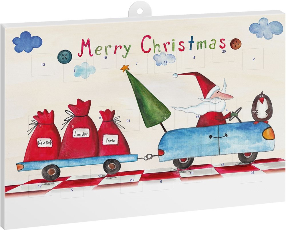 Classic Schkoko-Adventskalender mit Werbeeindruck - Weichnachtsmann on Tour