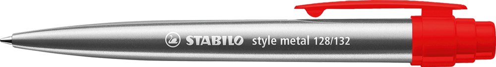 STABILO style metal Kugelschreiber - Silber/Rot