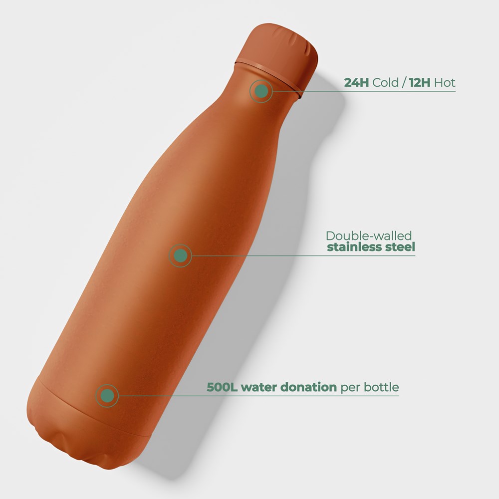 Trinkflasche / Thermoskanne - Orange - 500 ml