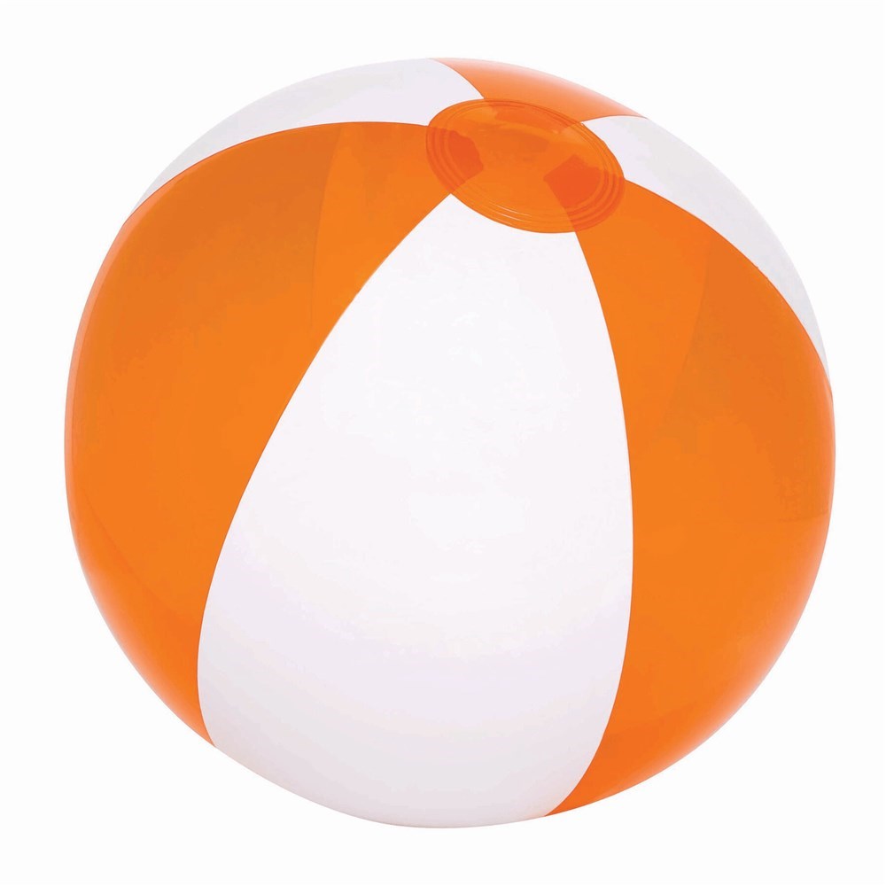 Strandball OCEAN - transparent orange, weiß