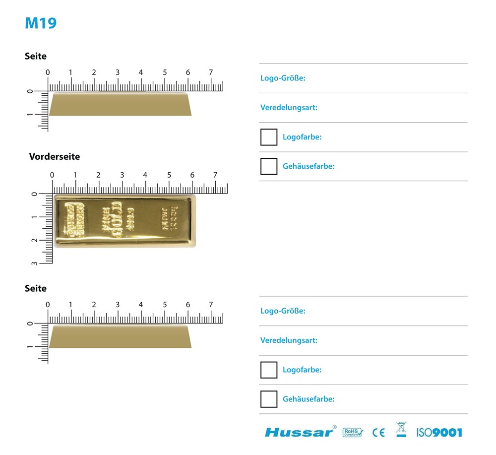 USB-Stick M19 USB 3.0 Flash Disk   8 GB GoldGoldUSB 3.0 Flash Disk 8 GB