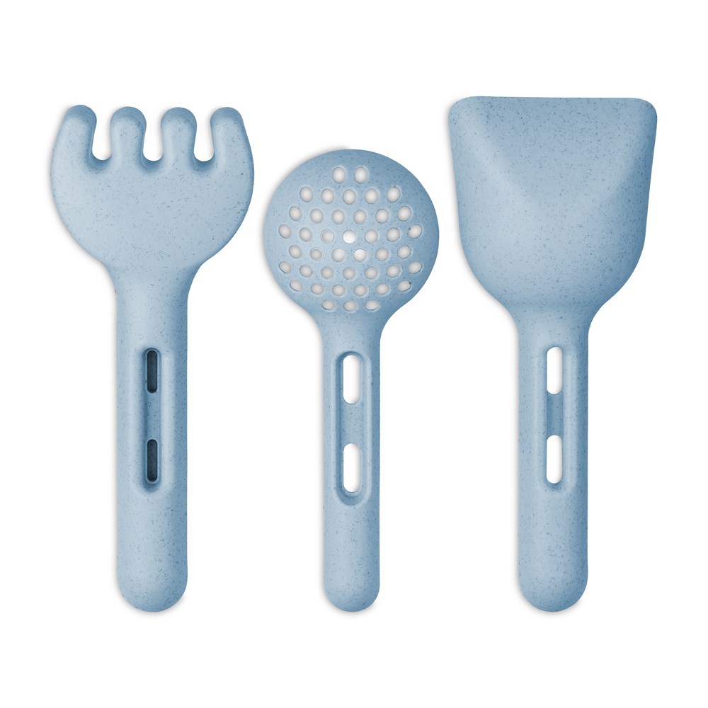 KLIKK SAND Sandwerkzeug Set 3-teilig - nature flower blue