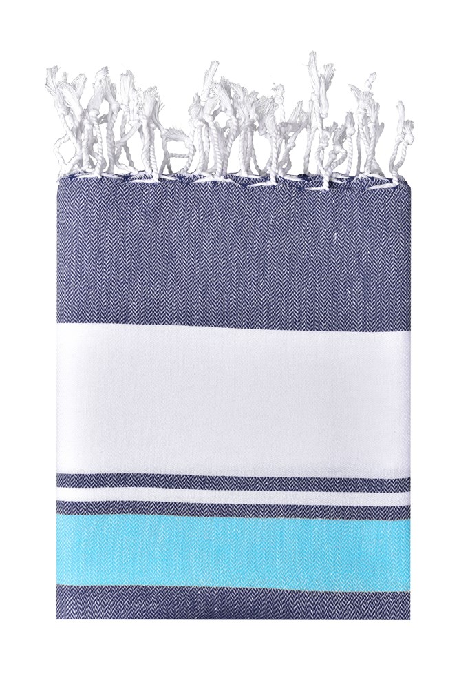 Beach Blanket - Navy/turquoise/white (ca. Pantone 296C
312C
white)