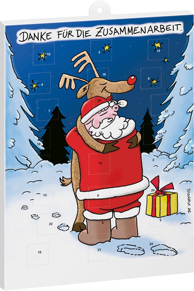 Classic Schkoko-Adventskalender mit Werbeeindruck - Danke für die Zusammenarbeit