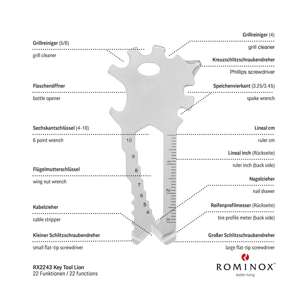 Geschenkartikel: ROMINOX® Key Tool Lion (22 Funktionen) im Motiv-Mäppchen Frohe Ostern