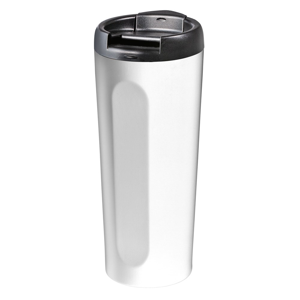 Thermobecher RETUMBLER-FLORENZ - schwarz, weiß / weiß