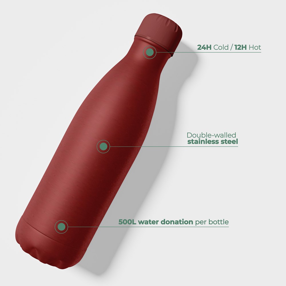Trinkflasche / Thermoskanne - Rot - 500 ml