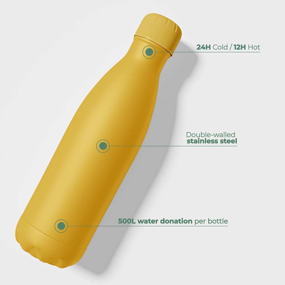 Trinkflasche / Thermoskanne - Gelb - 500 ml