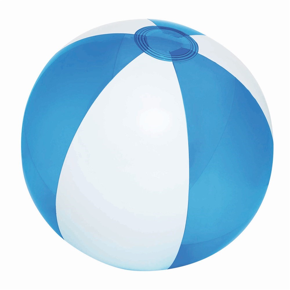 Strandball OCEAN - transparent blau, weiß